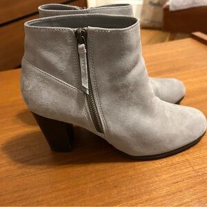 Cole Haan Light Gray Suede Davenport Ankle Booties
